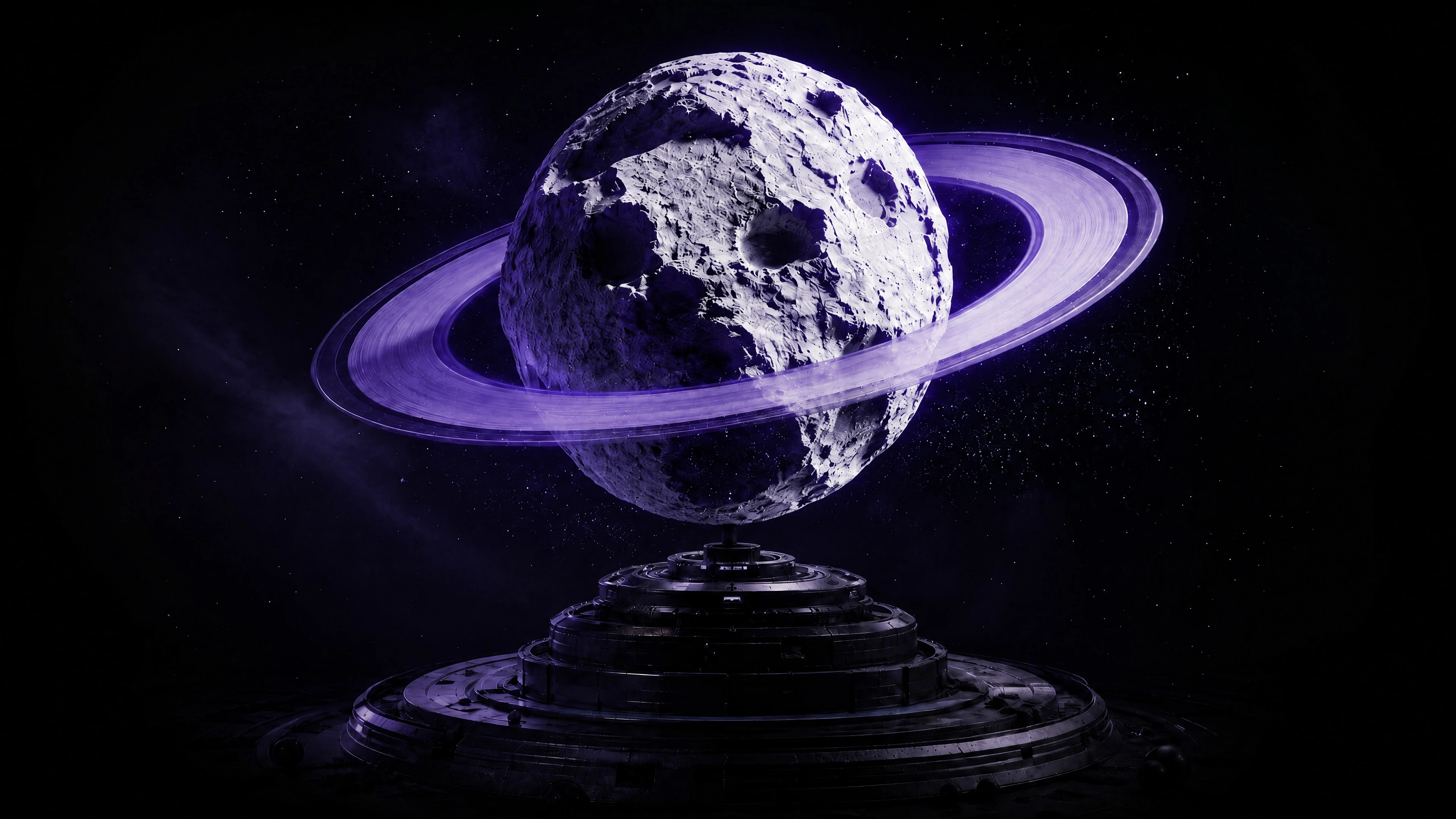 紫色星环环绕的宣发星球